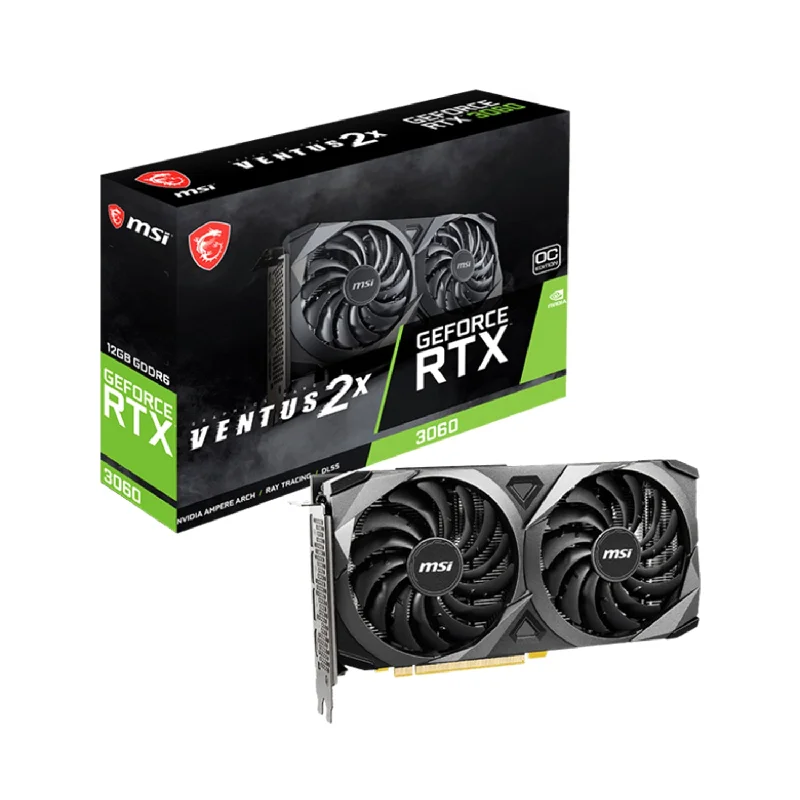 MSI GeForce RTX 3060 VENTUS 2X 12GB OC Graphics Card PCIe 4 Torx Twin Fan DDR6, HDMI, 3x Display port MSI GeForce RTX 3060 VENTUS 2X 12GB OC Graphics Card PCIe 4 Torx Twin Fan DDR6, HDMI, 3x Display port