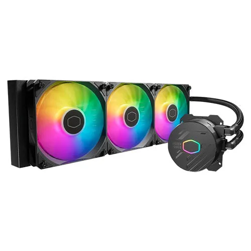 Cooler Master MasterLiquid 360L Core ARGB 360mm Liquid CPU Cooler, 3x ARGB PWM Fans, RGB Pump Head, Black Cooler Master MasterLiquid 360L Core ARGB 360mm Liquid CPU Cooler, 3x ARGB PWM Fans, RGB Pump Head, Black