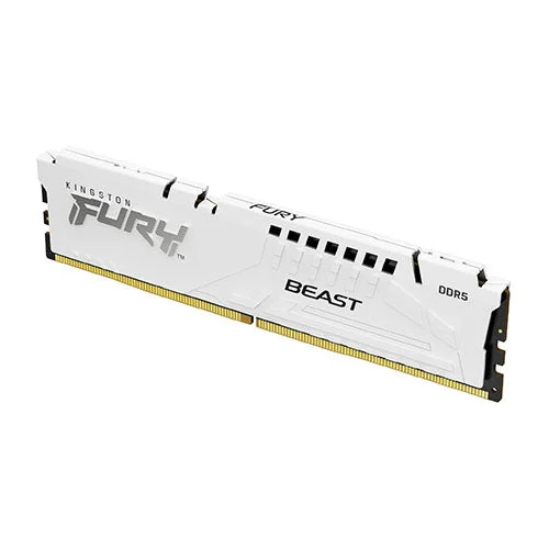 Kingston Fury Beast 16GB WHITE DDR5 ( KF560C40BW-16 / KF560C40BW-32 ) 6000 MT/s CL40 1.35v Desktop Memory Kingston Fury Beast 16GB WHITE DDR5 ( KF560C40BW-16 / KF560C40BW-32 ) 6000 MT/s CL40 1.35v Desktop Memory