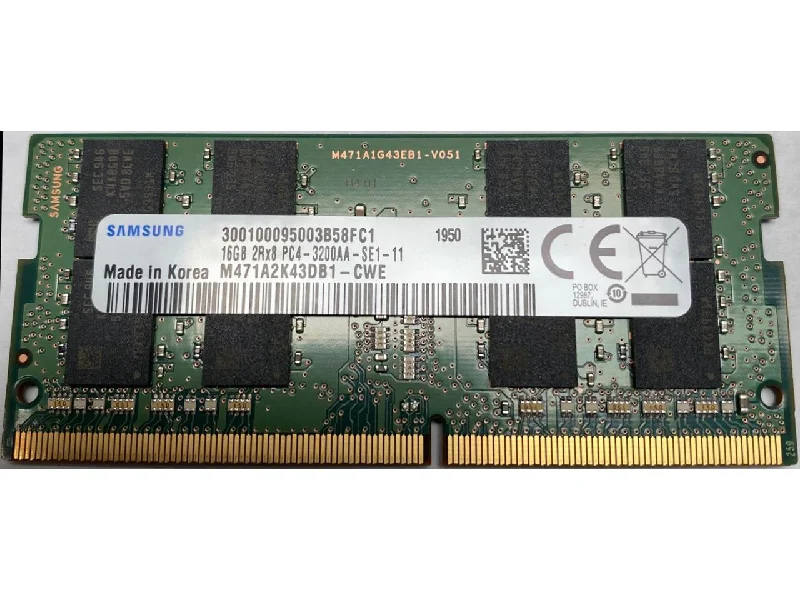 Samsung 16Gb Ddr4 3200Mhz Pc4-25600 1.2V 2Rx8 260-Pin Sodimm Laptop Ram Memory Module M471A2K43Db1-Cwe Samsung 16Gb Ddr4 3200Mhz Pc4-25600 1.2V 2Rx8 260-Pin Sodimm Laptop Ram Memory Module M471A2K43Db1-Cwe