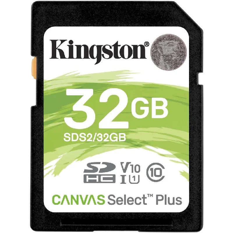 Kingston SDS2/32GB Canvas Select Plus SD Card For HD 1080p And 4K Video Cameras, 32GB Storage Capacity, 100 MB/s Maximum Read Speed Kingston SDS2/32GB Canvas Select Plus SD Card For HD 1080p And 4K Video Cameras, 32GB Storage Capacity, 100 MB/s Maximum Read Speed