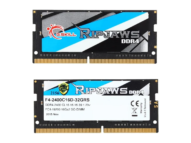 G.Skill Ripjaws Series 32Gb (2 X 16Gb) 260-Pin Ddr4 So-Dimm Ddr4 2400 (Pc4 19200) Laptop Memory Model F4-2400C16D-32Grs G.Skill Ripjaws Series 32Gb (2 X 16Gb) 260-Pin Ddr4 So-Dimm Ddr4 2400 (Pc4 19200) Laptop Memory Model F4-2400C16D-32Grs
