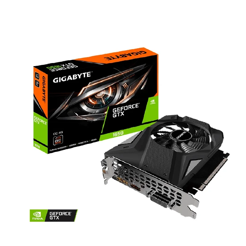 Gigabyte GeForce GTX 1650 D6 OC 4G Graphics Card, 170mm Compact Size, 4GB 128-Bit GDDR6, GV-N1656OC-4GD Video Card HDMI, DP, DVI Gigabyte GeForce GTX 1650 D6 OC 4G Graphics Card, 170mm Compact Size, 4GB 128-Bit GDDR6, GV-N1656OC-4GD Video Card HDMI, DP, DVI