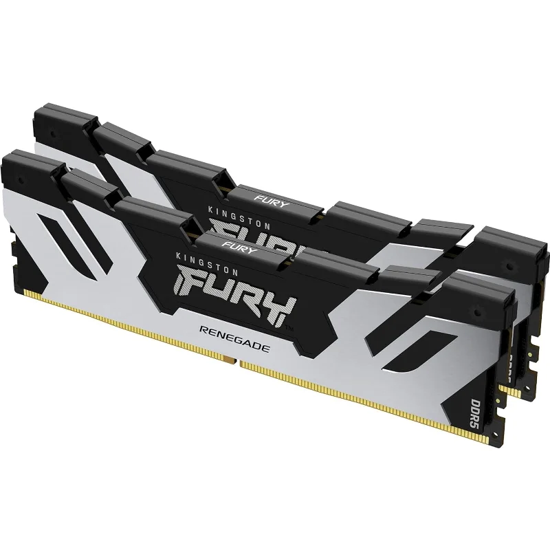Kingston Fury Renegade 64GB Kit (2 x 32GB), DDR5, 6400MHz, CL32, 1.4V, ECC, XMP 3.0, PMIC, DIMM Memory, Black/Silver Kingston Fury Renegade 64GB Kit (2 x 32GB), DDR5, 6400MHz, CL32, 1.4V, ECC, XMP 3.0, PMIC, DIMM Memory, Black/Silver