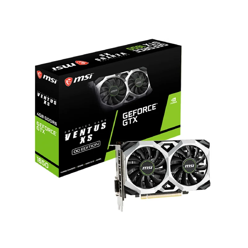 MSI GeForce GTX 1650 D6 VENTUS XS OCV1 Graphics Card, 4GB (DisplayPort, HDMI , DL-DVI-D) MSI GeForce GTX 1650 D6 VENTUS XS OCV1 Graphics Card, 4GB (DisplayPort, HDMI , DL-DVI-D)