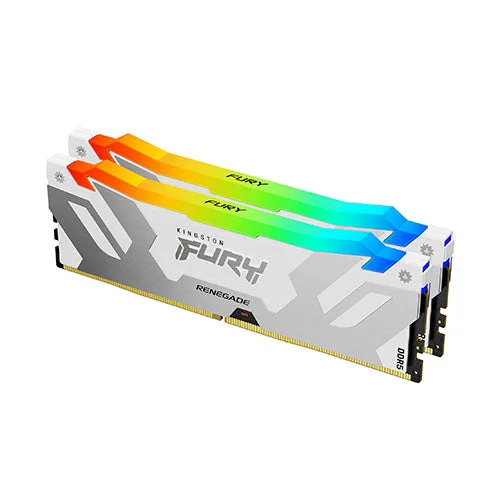 Kingston Fury Renegade RGB ( 32GB KF560C32RWAK2-32 / 64GB KF560C32RWAK2-64 ) DDR5 6000MHz White Desktop Memory Kingston Fury Renegade RGB ( 32GB KF560C32RWAK2-32 / 64GB KF560C32RWAK2-64 ) DDR5 6000MHz White Desktop Memory