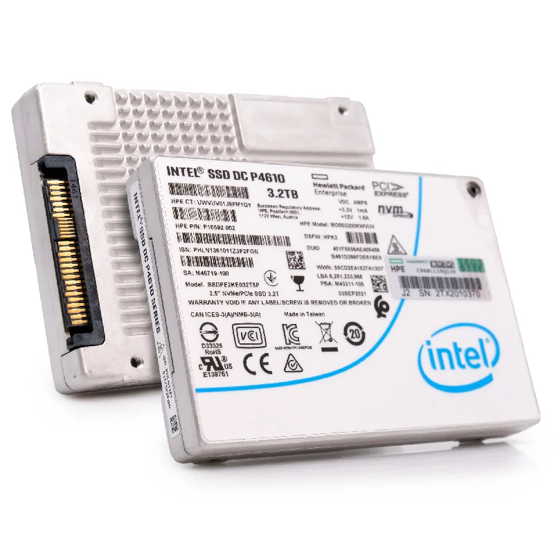 Intel SSDPE2KE032T8P 3.2TB 3 DWPD PCIe Gen 3.1 x4 4GB/s Mixed Use 3D TLC 2.5in Solid State Drive Intel SSDPE2KE032T8P 3.2TB 3 DWPD PCIe Gen 3.1 x4 4GB/s Mixed Use 3D TLC 2.5in Solid State Drive