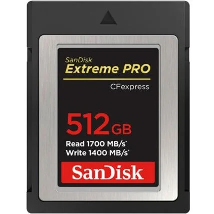SanDisk SDCFE-512G-ANCNN Extreme PRO CFexpress Card Type B, 512GB Storage Capacity, 1.66 GB/s Read Speed, 1.37 GB/s Write Speed SanDisk SDCFE-512G-ANCNN Extreme PRO CFexpress Card Type B, 512GB Storage Capacity, 1.66 GB/s Read Speed, 1.37 GB/s Write Speed
