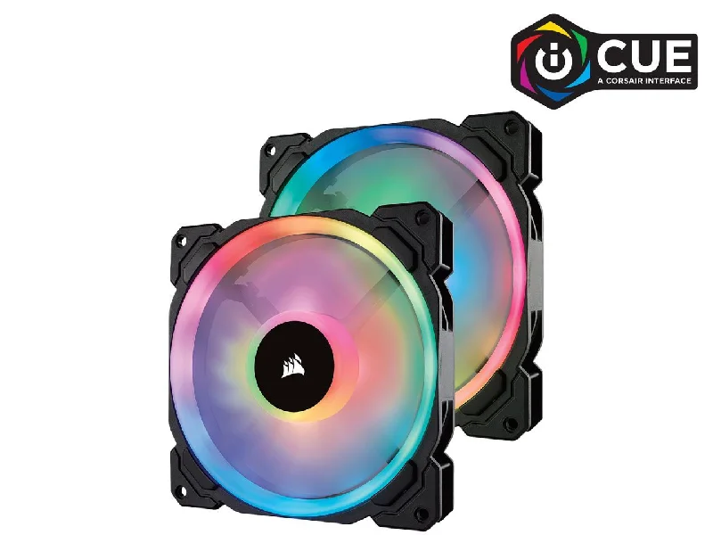 Corsair Ll Series Co-9050074-Ww Ll140 Rgb, 140Mm Dual Light Loop Rgb Led Pwm Fan, 2 Fan Pack With Lighting Node Pro Corsair Ll Series Co-9050074-Ww Ll140 Rgb, 140Mm Dual Light Loop Rgb Led Pwm Fan, 2 Fan Pack With Lighting Node Pro
