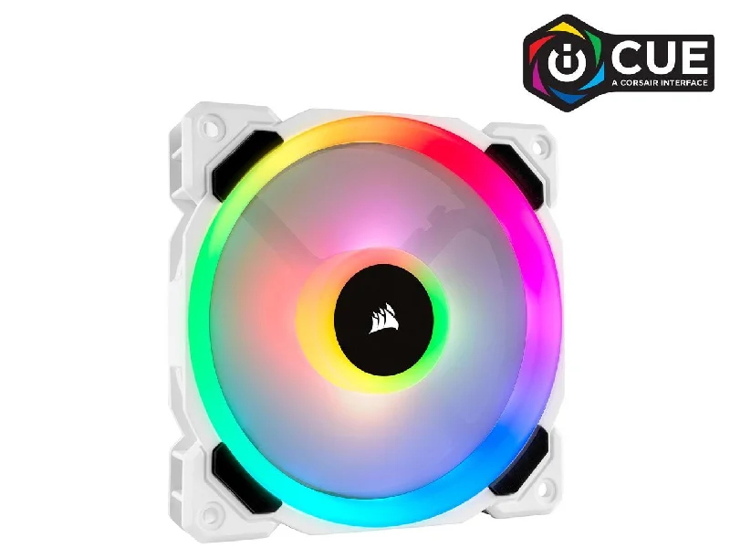 Corsair Ll Series Co-9050091-Ww Ll120 Rgb, 120Mm Dual Light Loop Rgb Led Pwm Fan, Single Pack, White. Corsair Ll Series Co-9050091-Ww Ll120 Rgb, 120Mm Dual Light Loop Rgb Led Pwm Fan, Single Pack, White.