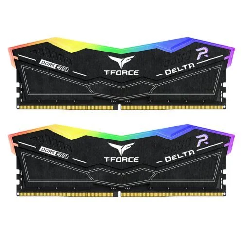 Team T-Force Delta RGB 32GB Kit (2 x 16GB), DDR5, 7200MHz (PC5-57600), CL34, ECC, XMP 3.0, PMIC, DIMM Memory, Black Team T-Force Delta RGB 32GB Kit (2 x 16GB), DDR5, 7200MHz (PC5-57600), CL34, ECC, XMP 3.0, PMIC, DIMM Memory, Black