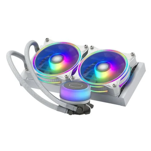 Cooler Master MasterLiquid ML240 Illusion ARGB 240mm Liquid CPU Cooler, 2x ARGB PWM Fans, Translucent Dome, White Cooler Master MasterLiquid ML240 Illusion ARGB 240mm Liquid CPU Cooler, 2x ARGB PWM Fans, Translucent Dome, White