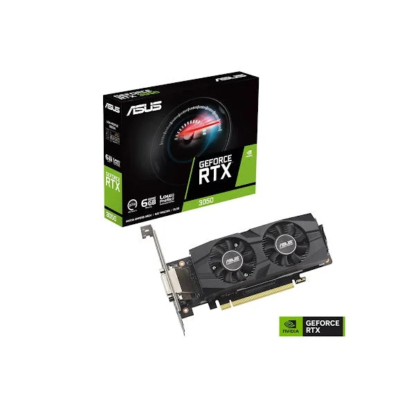 ASUS GeForce RTX 3050 LP BRK OC Edition Graphics Card | Dual Ball Bearings and Stainless Stell Bracket | 6GB GDDR6 | HDMI, DVI-D, Display Port - (RTX3050-O6G-LP-BRK) ASUS GeForce RTX 3050 LP BRK OC Edition Graphics Card | Dual Ball Bearings and Stainless Stell Bracket | 6GB GDDR6 | HDMI, DVI-D, Display Port - (RTX3050-O6G-LP-BRK)