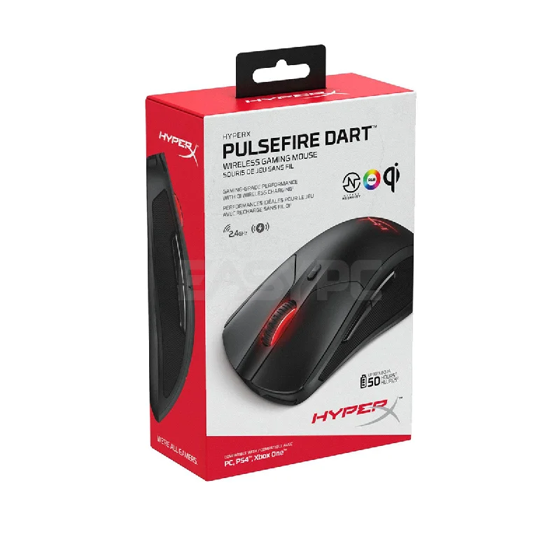 HyperX Pulsefire Dart, Ergonomic shape with padded leatherette grips, Premium Pixart 3389 Sensor, USB wireless adapter included for PC desktop setups Wireless Gaming Mouse (HX-MC006B) 1ION KIHX2285 HyperX Pulsefire Dart, Ergonomic shape with padded leatherette grips, Premium Pixart 3389 Sensor, USB wireless adapter included for PC desktop setups Wireless Gaming Mouse (HX-MC006B) 1ION KIHX2285