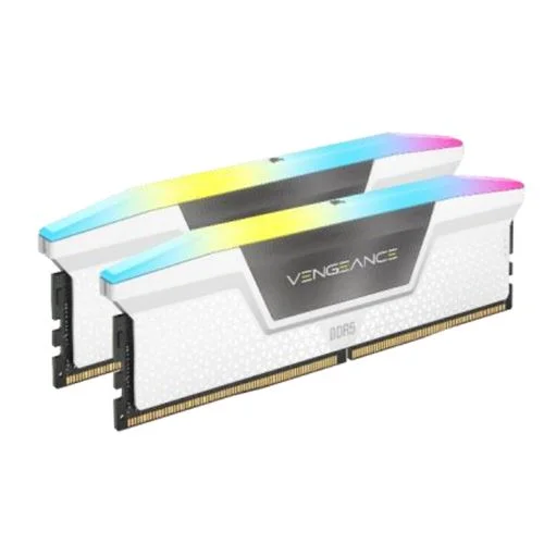 Corsair Vengeance RGB 32GB Kit (2 x 16GB), DDR5, 5200MHz (PC5-41600), CL40, 1.25V, XMP 3.0, PMIC, DIMM Memory, White Corsair Vengeance RGB 32GB Kit (2 x 16GB), DDR5, 5200MHz (PC5-41600), CL40, 1.25V, XMP 3.0, PMIC, DIMM Memory, White